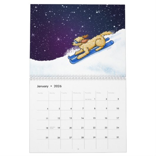 Calendrier KiniArt Goldendoodle (Jan 2026)