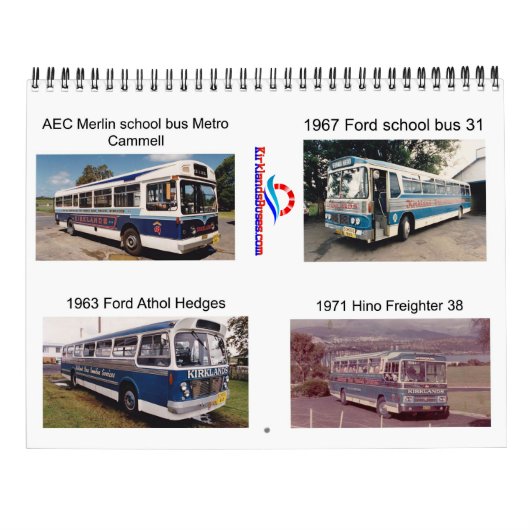 Calendrier Kirklands Bus des années 1960 et 1970 (Dos)