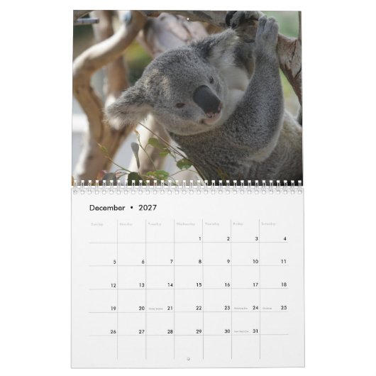 Calendrier Koala (Dec 2027)