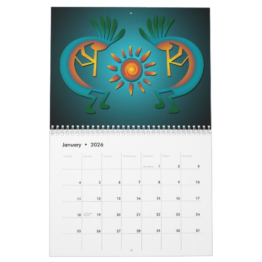 Calendrier Kokopelli Sud-Ouest (Jan 2026)