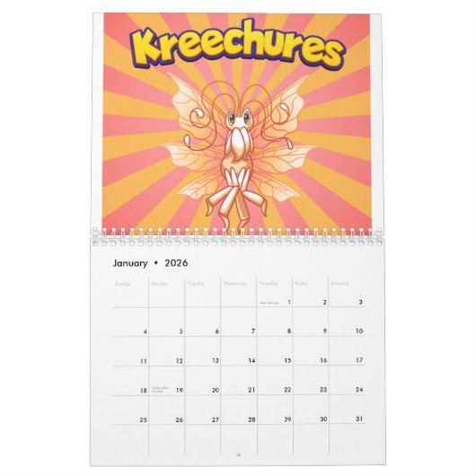 Calendrier Kreechures-Deck 2 (Jan 2026)