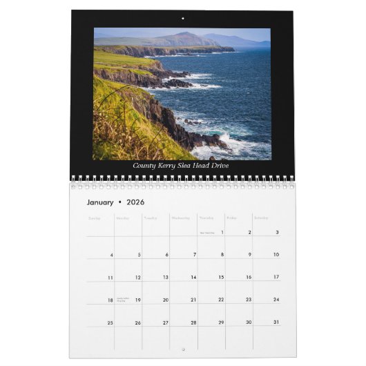 Calendrier La beauté Pittoresque de l'Irlande : 2025 (Jan 2026)