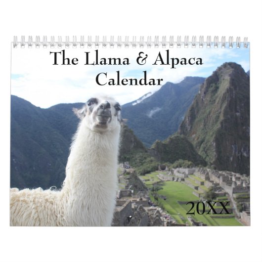 Calendrier La coutume Llama et Alpaca Any Year (Protection)
