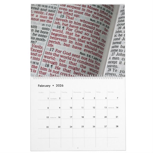 Calendrier La Parole Sainte : Écriture Chrétienne Personnalis (Feb 2026)