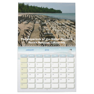 Calendrier La péninsule supérieure du Michigan.