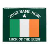Calendrier La Saint-Patrick Drapeau de l'Irlande Nom personna (Protection)