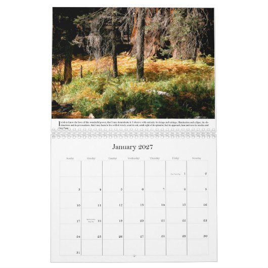 Calendrier La Science d'Emerson du Spriit (Jan 2027)