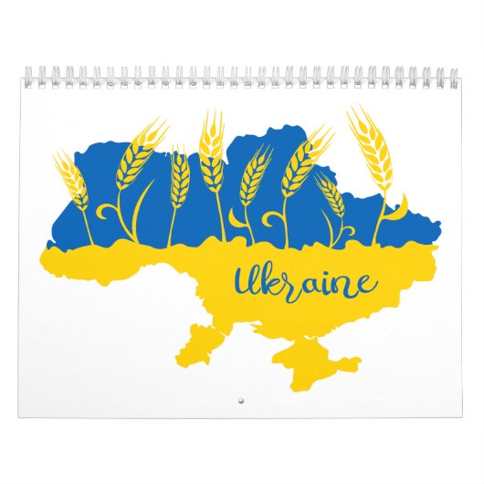 Calendrier La typographie ukrainienne et l'oreille au blé sur (Protection)