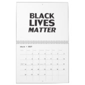 Calendrier La vie des Noirs compte typographie moderne blanch (Mar 2027)