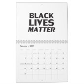 Calendrier La vie des Noirs compte typographie moderne blanch (Feb 2027)