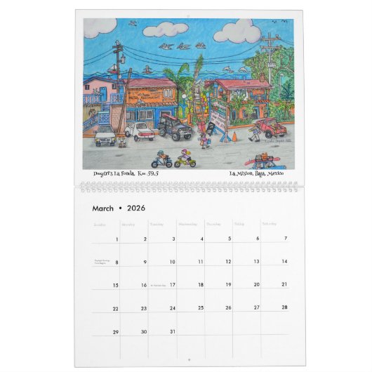 Calendrier La vie est meilleure dans Baja Calendar (Mar 2026)