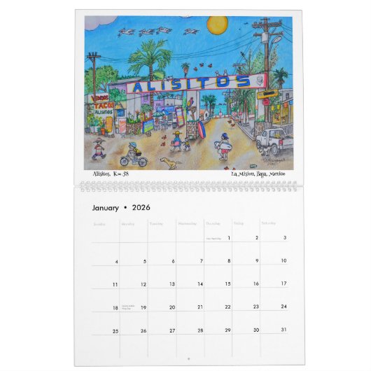 Calendrier La vie est meilleure dans Baja Calendar (Jan 2026)