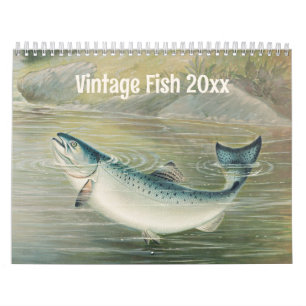 Calendrier La vie marine vintage, poissons, océans et rivière