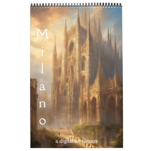 Calendrier La ville de Milan, imaginaire en art numérique, (Protection)