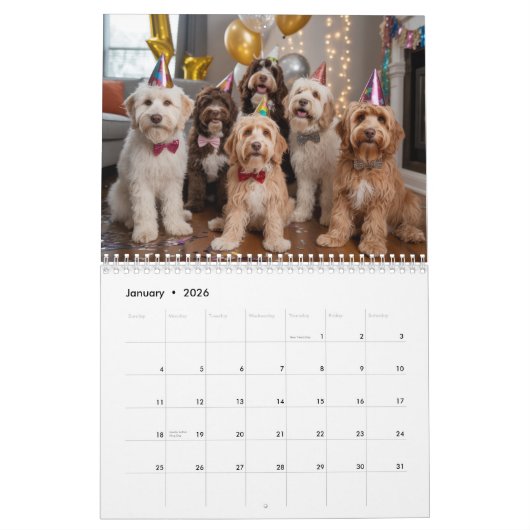 Calendrier Labradoodle Calendar (Jan 2026)