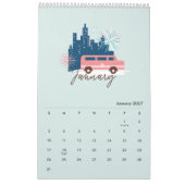 Calendrier Laissez L'Aventure Commencer Chic Rose Retro Van F (Jan 2027)