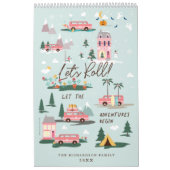 Calendrier Laissez L'Aventure Commencer Chic Rose Retro Van F (Protection)