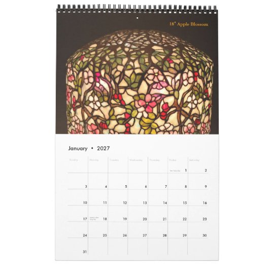 CALENDRIER LAMPES DE TIFFANY (Jan 2027)