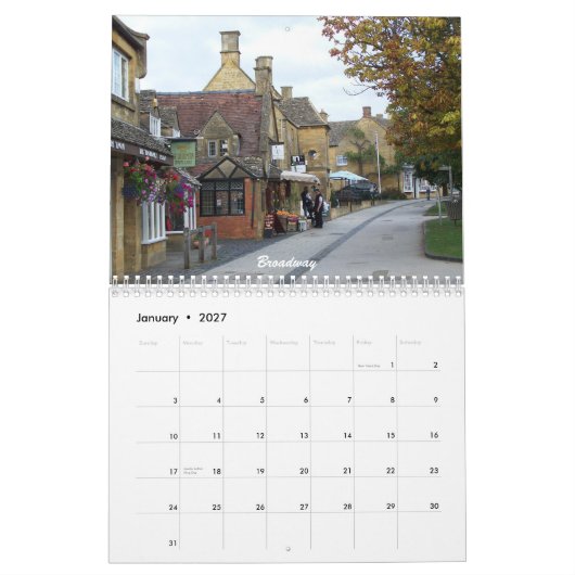 Calendrier L'Angleterre plus pittoresque (Jan 2027)