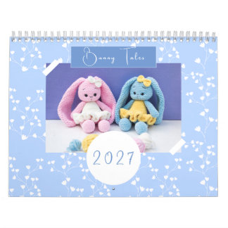 Calendrier Lapins au crochet fantaisistes 2027 avec motif flo