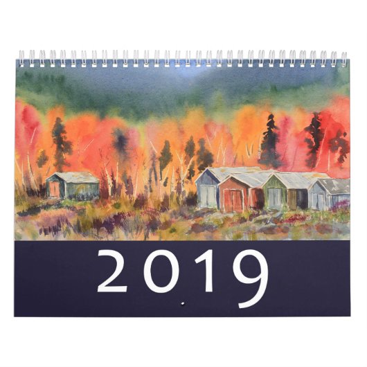Calendrier L'aquarelle aménage le mur en parc 2019 (Protection)