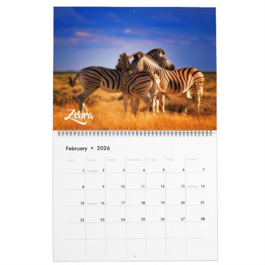Calendrier Large Size Exotic Animals Calendar (Feb 2026)