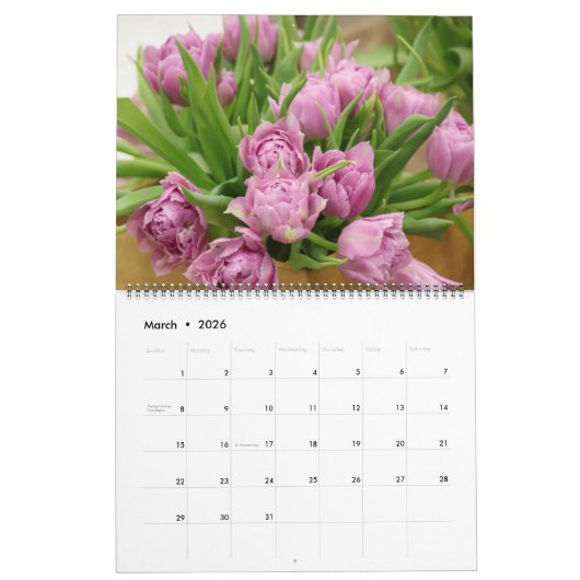 Calendrier Large Size Tulips Calendar (Mar 2026)
