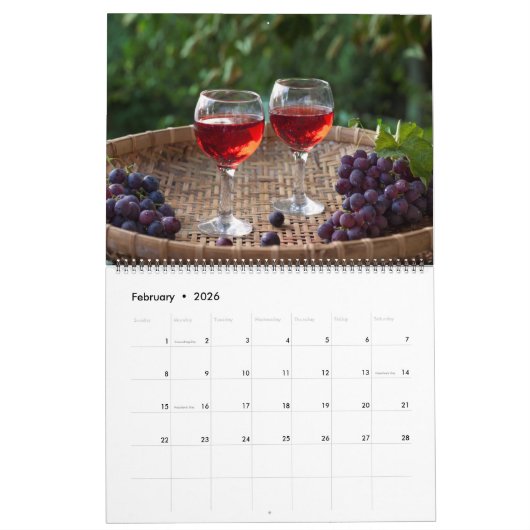 Calendrier Large Size Wine Lovers Calendar (Feb 2026)