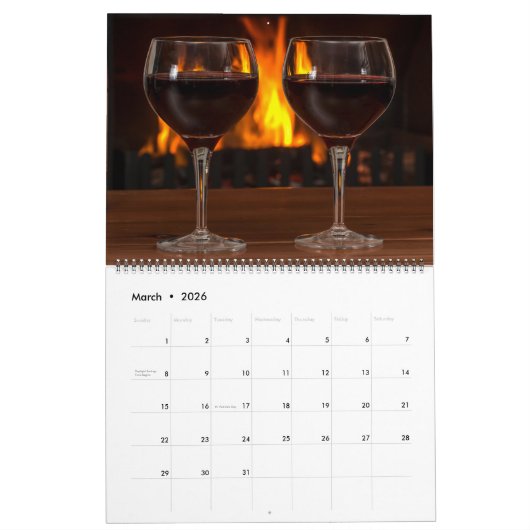 Calendrier Large Size Wine Lovers Calendar (Mar 2026)