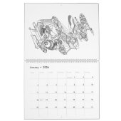 Calendrier L'art Abstrait en noir et blanc (Jan 2026)