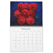 Calendrier L'art des fleurs rouges (Feb 2027)