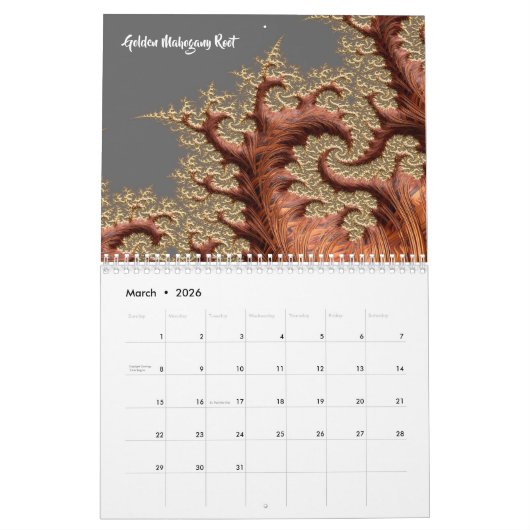 Calendrier L'art fractal de Shelli Fitzpatrick Vol. Un (Mar 2026)