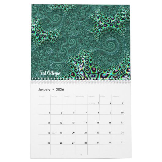 Calendrier L'art fractal de Shelli Fitzpatrick Vol. Un (Jan 2026)