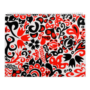 Calendrier L'art populaire ukrainien motif floral abstact