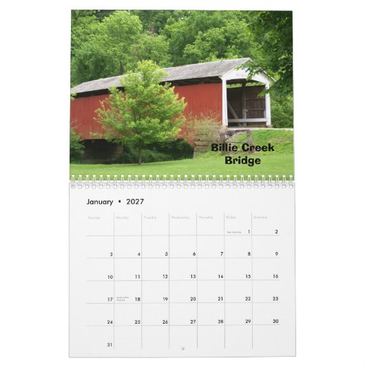 Calendrier Le comté de Parke Indiana (Jan 2027)