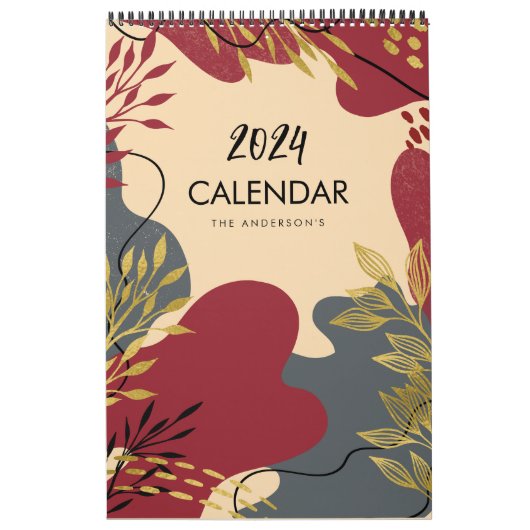 Calendrier Le feuillage moderne dans les tons chauds Calendri (Protection)