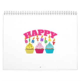 Calendrier Le joyeux anniversaire mire des petits gâteaux -