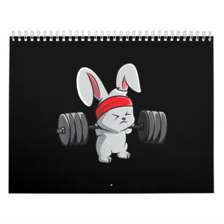 Calendrier Le Lapin Gym Rabbit Ness Haltérophilie Art Amusant