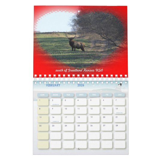 Calendrier Le paysage du Kansas (Feb 2026)