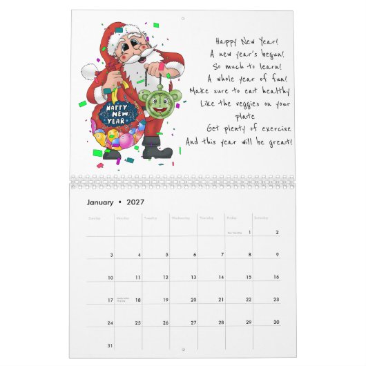 Calendrier Le père noël orienté (Jan 2027)