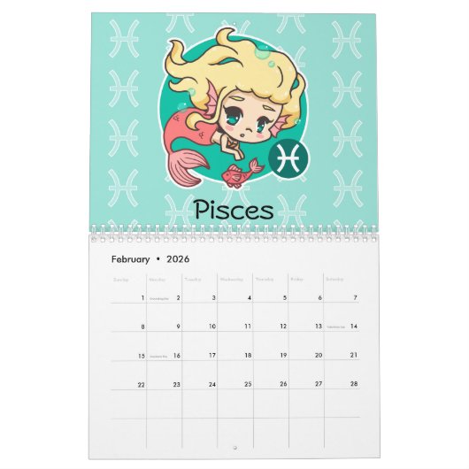 Calendrier Le zodiaque de Chibi (Feb 2026)
