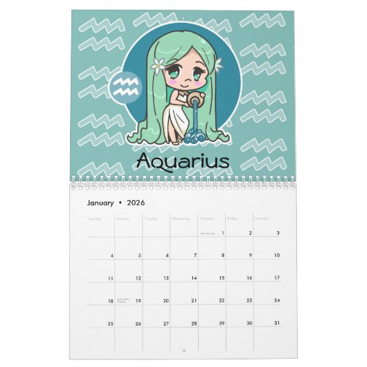 Calendrier Le zodiaque de Chibi (Jan 2026)