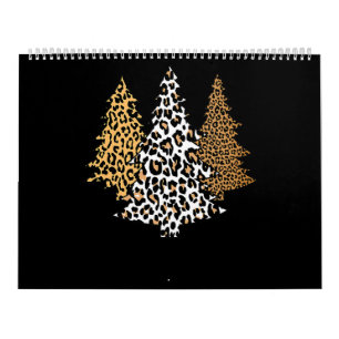 Calendrier léopard de noël arbres guépard cadeau poster de an