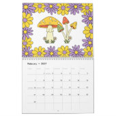 Calendrier Les années 70 Hippie Super Champignon et Fleur Ret (Feb 2027)