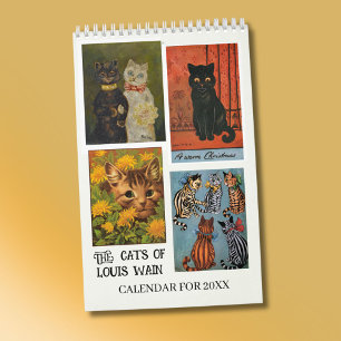 Calendrier Les Chats de Louis Wain 2026 - Page unique