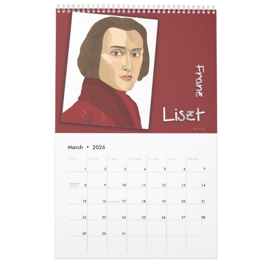 Calendrier Les Compositeurs (Mar 2026)