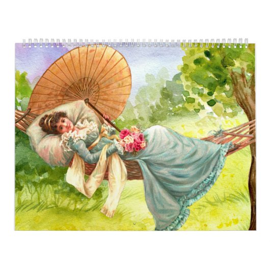 Calendrier Les femmes Classique Colorful Art Peinture Portrai (Protection)