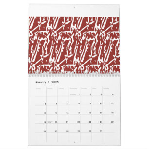 Calendrier Les formes abstraites rouge et orange se mélangent