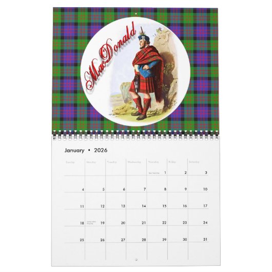 Calendrier Les grands clans écossais (Jan 2026)