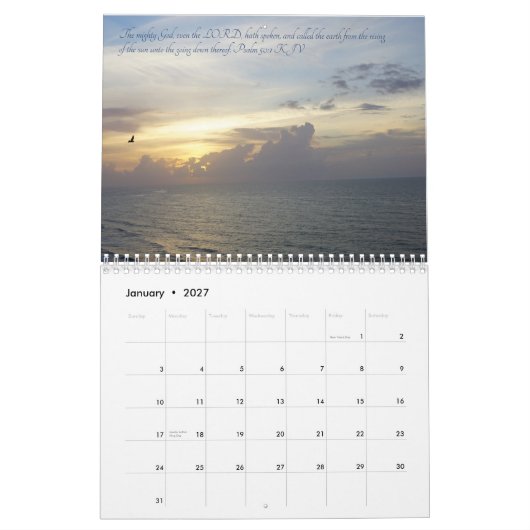 Calendrier Les merveilles de la nature (Jan 2027)